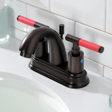 Kaiser FB5615CKL Two-Handle 3-Hole Deck Mount 4" Centerset Bathroom Faucet with Plastic Pop-Up, Oil Rubbed Bronze