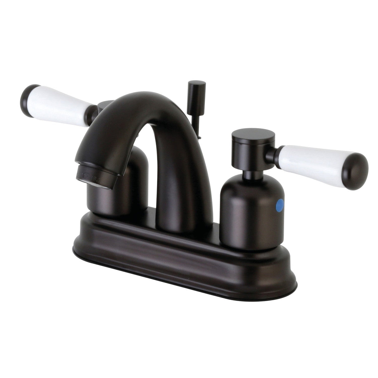 Paris FB5615DPL Two-Handle 3-Hole Deck Mount 4" Centerset Bathroom Faucet with Plastic Pop-Up, Oil Rubbed Bronze