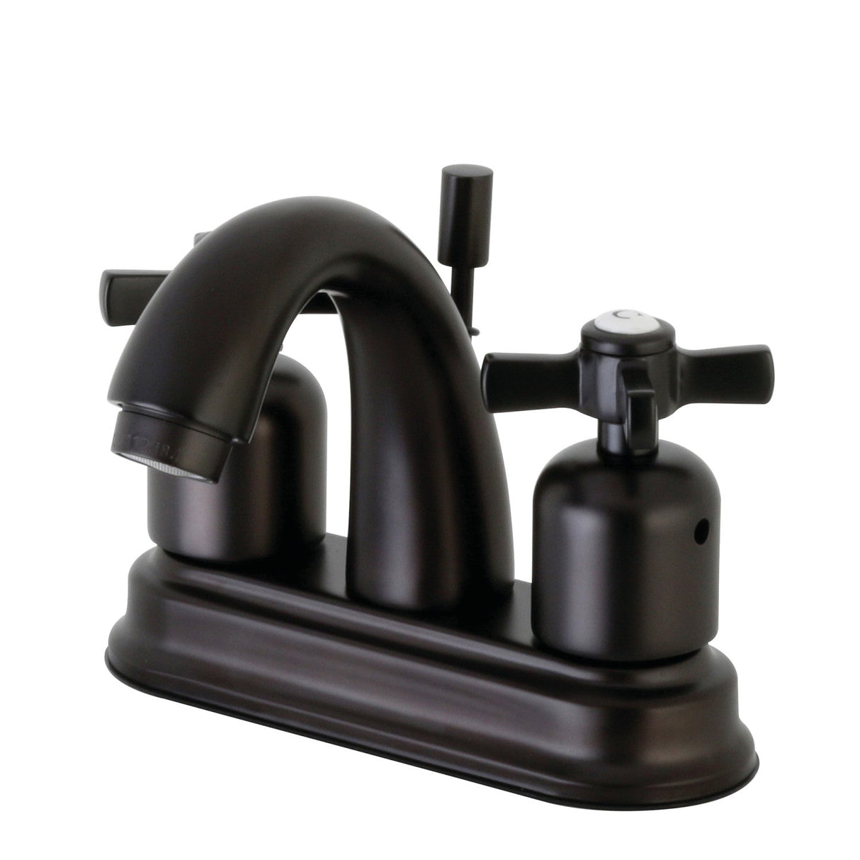 Millennium FB5615ZX Two-Handle 3-Hole Deck Mount 4" Centerset Bathroom Faucet with Plastic Pop-Up, Oil Rubbed Bronze