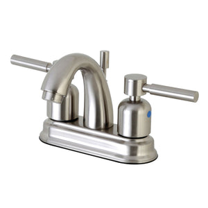 Concord FB5618DL Two-Handle 3-Hole Deck Mount 4" Centerset Bathroom Faucet with Plastic Pop-Up, Brushed Nickel