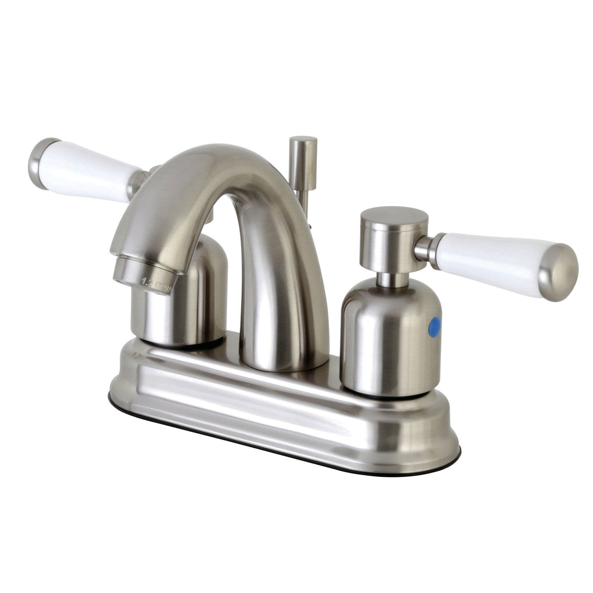 Paris FB5618DPL Two-Handle 3-Hole Deck Mount 4" Centerset Bathroom Faucet with Plastic Pop-Up, Brushed Nickel