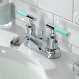 Kaiser FB5621CKL Two-Handle 3-Hole Deck Mount 4" Centerset Bathroom Faucet with Plastic Pop-Up, Polished Chrome