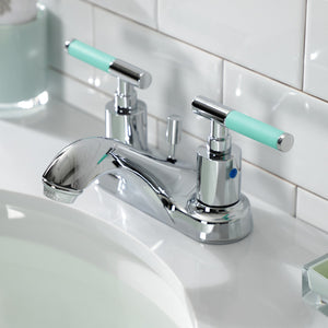 Kaiser FB5621CKL Two-Handle 3-Hole Deck Mount 4" Centerset Bathroom Faucet with Plastic Pop-Up, Polished Chrome