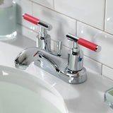 Kaiser FB5621CKL Two-Handle 3-Hole Deck Mount 4" Centerset Bathroom Faucet with Plastic Pop-Up, Polished Chrome