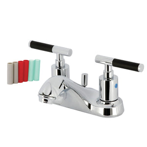 Kaiser FB5621CKL Two-Handle 3-Hole Deck Mount 4" Centerset Bathroom Faucet with Plastic Pop-Up, Polished Chrome