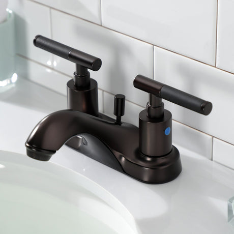 Kaiser FB5625CKL Two-Handle 3-Hole Deck Mount 4" Centerset Bathroom Faucet with Plastic Pop-Up, Oil Rubbed Bronze