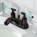 Kaiser FB5625CKL Two-Handle 3-Hole Deck Mount 4" Centerset Bathroom Faucet with Plastic Pop-Up, Oil Rubbed Bronze