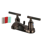 Kaiser FB5625CKL Two-Handle 3-Hole Deck Mount 4" Centerset Bathroom Faucet with Plastic Pop-Up, Oil Rubbed Bronze