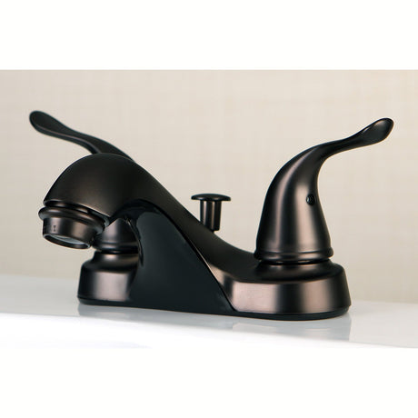 Yosemite FB5625YL Two-Handle 3-Hole Deck Mount 4" Centerset Bathroom Faucet with Plastic Pop-Up, Oil Rubbed Bronze