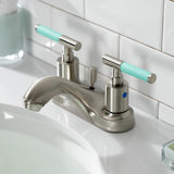 Kaiser FB5628CKL Two-Handle 3-Hole Deck Mount 4" Centerset Bathroom Faucet with Plastic Pop-Up, Brushed Nickel