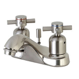 Concord FB5628DX Two-Handle 3-Hole Deck Mount 4" Centerset Bathroom Faucet with Plastic Pop-Up, Brushed Nickel