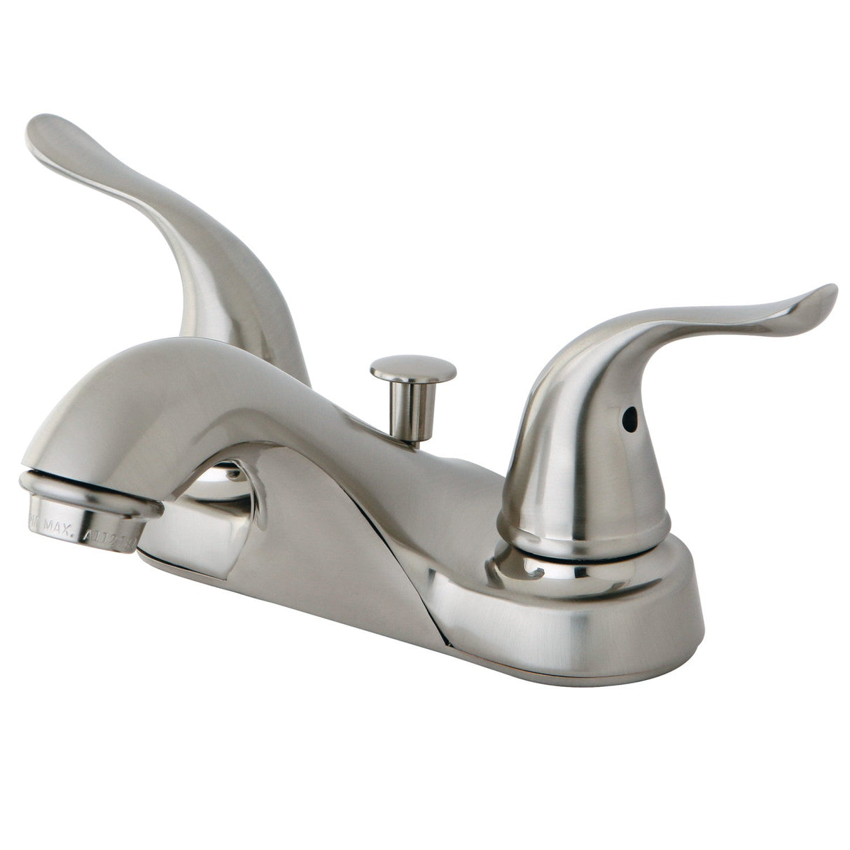 Yosemite FB5628YL Two-Handle 3-Hole Deck Mount 4" Centerset Bathroom Faucet with Plastic Pop-Up, Brushed Nickel