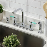 Kaiser FB751CKLSP Two-Handle 4-Hole Deck Mount 8" Centerset Kitchen Faucet with Side Sprayer, Polished Chrome