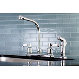 Paris FB751DPLSP Two-Handle 4-Hole Deck Mount 8" Centerset Kitchen Faucet with Side Sprayer, Polished Chrome