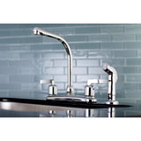 Centurion FB751EFLSP Two-Handle 4-Hole Deck Mount 8" Centerset Kitchen Faucet with Side Sprayer, Polished Chrome