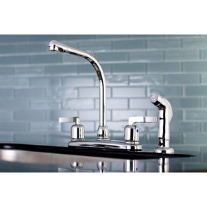 Centurion FB751EFLSP Two-Handle 4-Hole Deck Mount 8" Centerset Kitchen Faucet with Side Sprayer, Polished Chrome