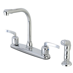 Centurion FB751EFLSP Two-Handle 4-Hole Deck Mount 8" Centerset Kitchen Faucet with Side Sprayer, Polished Chrome