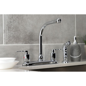 Serena FB751SVLSP Two-Handle 4-Hole Deck Mount 8" Centerset Kitchen Faucet with Side Sprayer, Polished Chrome