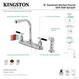 Kaiser FB755CKLSP Two-Handle 4-Hole Deck Mount 8" Centerset Kitchen Faucet with Side Sprayer, Oil Rubbed Bronze