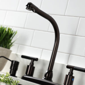 Kaiser FB755CKLSP Two-Handle 4-Hole Deck Mount 8" Centerset Kitchen Faucet with Side Sprayer, Oil Rubbed Bronze