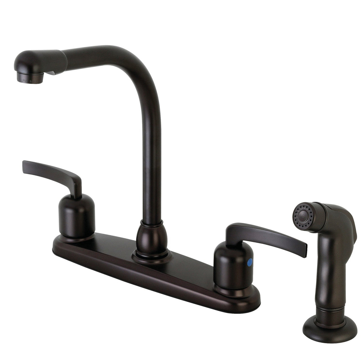 Centurion FB755EFLSP Two-Handle 4-Hole Deck Mount 8" Centerset Kitchen Faucet with Side Sprayer, Oil Rubbed Bronze