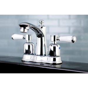Paris FB7611DPL Two-Handle 3-Hole Deck Mount 4" Centerset Bathroom Faucet with Plastic Pop-Up, Polished Chrome