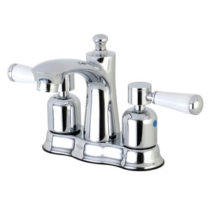 Paris FB7611DPL Two-Handle 3-Hole Deck Mount 4" Centerset Bathroom Faucet with Plastic Pop-Up, Polished Chrome
