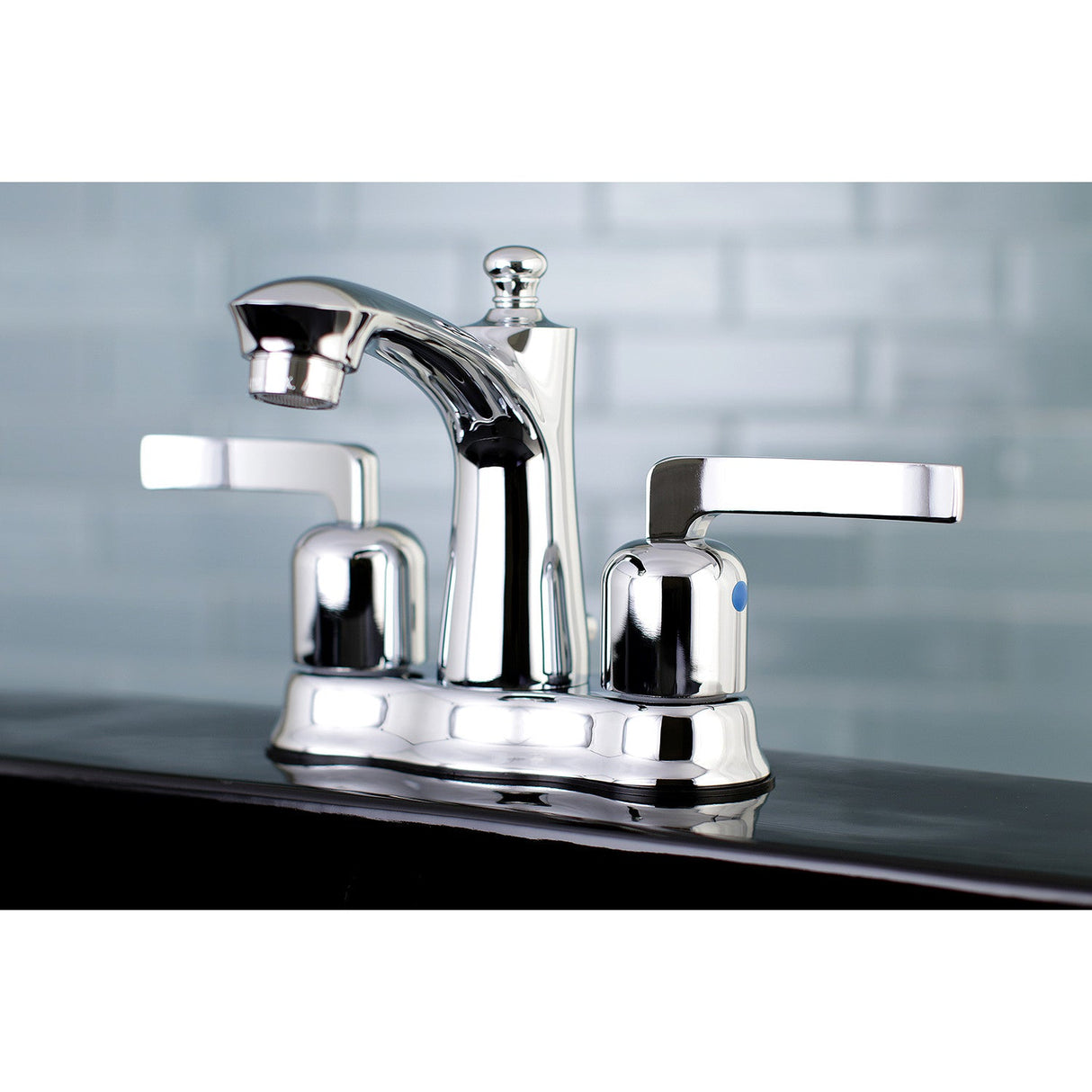 Centurion FB7611EFL Two-Handle 3-Hole Deck Mount 4" Centerset Bathroom Faucet with Plastic Pop-Up, Polished Chrome