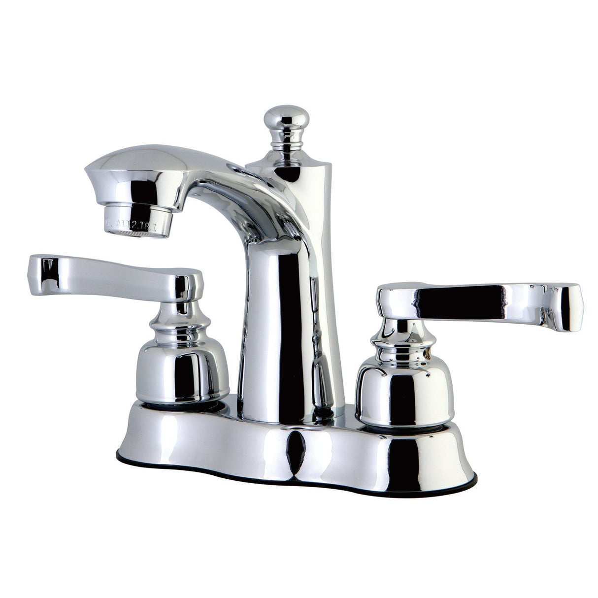 Royale FB7611FL Two-Handle 3-Hole Deck Mount 4" Centerset Bathroom Faucet with Plastic Pop-Up, Polished Chrome