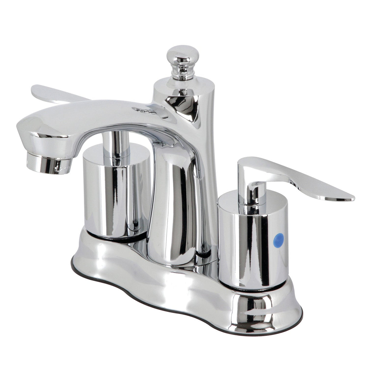 Serena FB7611SVL Two-Handle 3-Hole Deck Mount 4" Centerset Bathroom Faucet with Retail Pop-Up, Polished Chrome