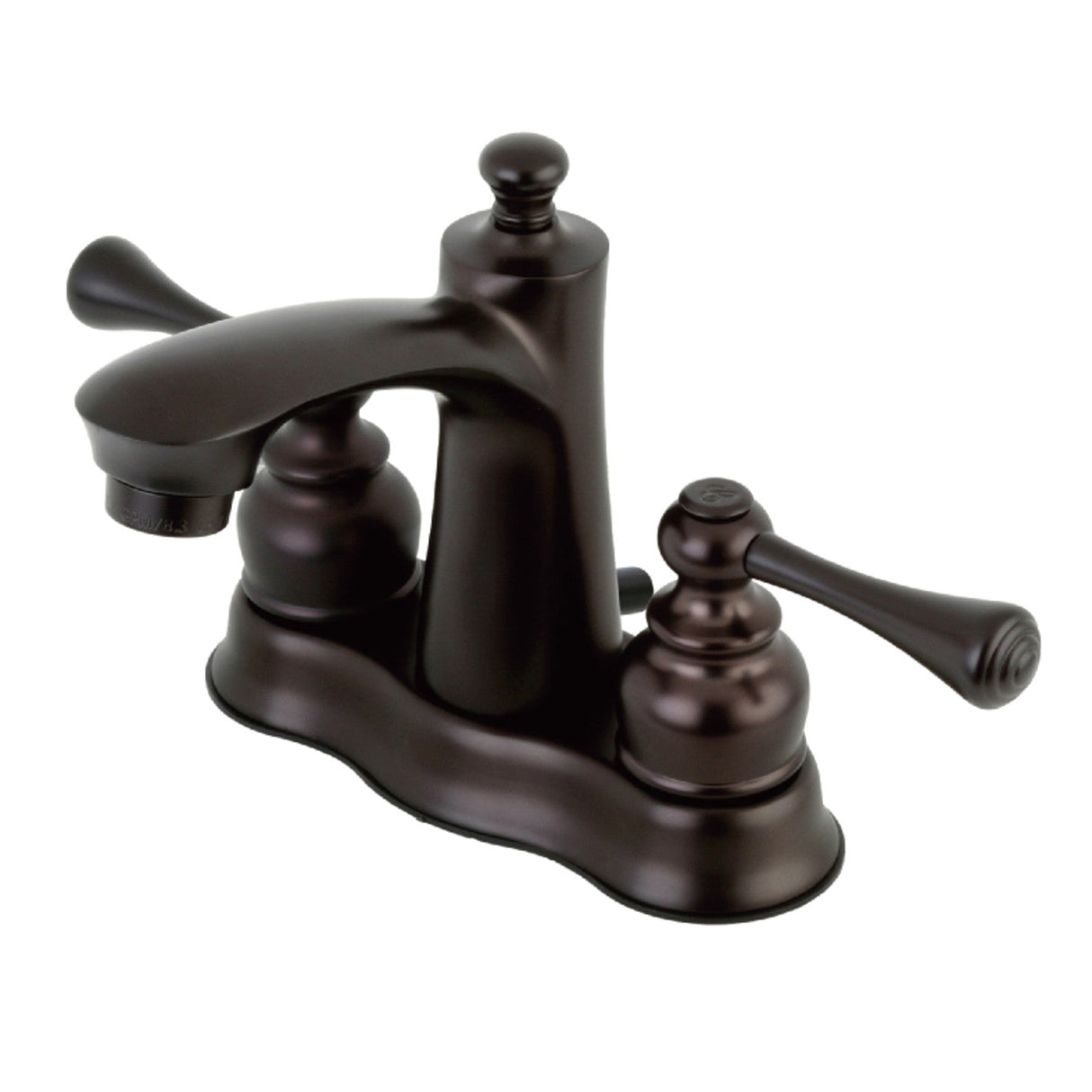 Vintage FB7615BL Two-Handle 3-Hole Deck Mount 4" Centerset Bathroom Faucet with Plastic Pop-Up, Oil Rubbed Bronze