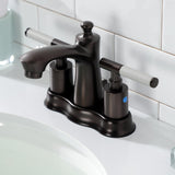 Kaiser FB7615CKL Two-Handle 3-Hole Deck Mount 4" Centerset Bathroom Faucet with Plastic Pop-Up, Oil Rubbed Bronze