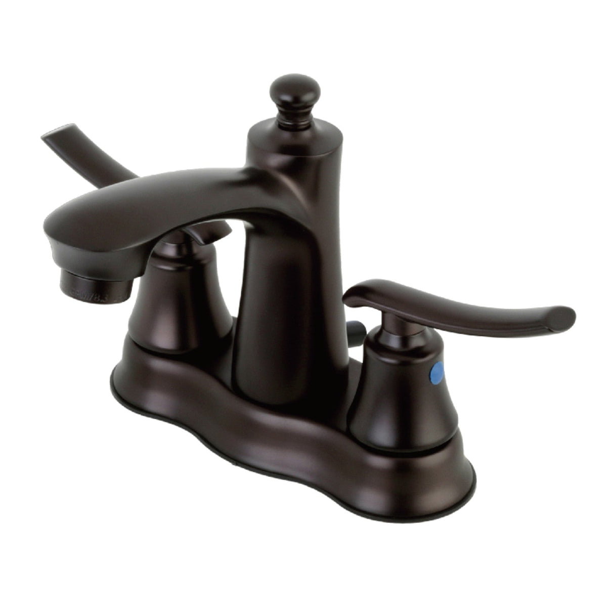 Jamestown FB7615JL Two-Handle 3-Hole Deck Mount 4" Centerset Bathroom Faucet with Plastic Pop-Up, Oil Rubbed Bronze