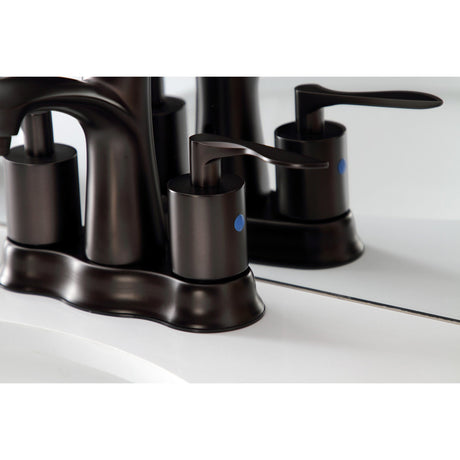 Serena FB7615SVL Two-Handle 3-Hole Deck Mount 4" Centerset Bathroom Faucet with Retail Pop-Up, Oil Rubbed Bronze