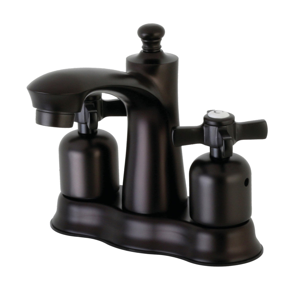 Millennium FB7615ZX Two-Handle 3-Hole Deck Mount 4" Centerset Bathroom Faucet with Plastic Pop-Up, Oil Rubbed Bronze