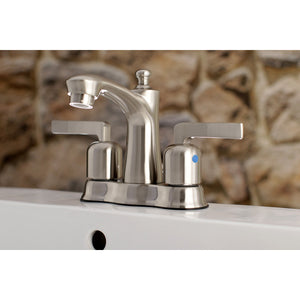 Centurion FB7618EFL Two-Handle 3-Hole Deck Mount 4" Centerset Bathroom Faucet with Plastic Pop-Up, Brushed Nickel