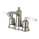 Centurion FB7618EFL Two-Handle 3-Hole Deck Mount 4" Centerset Bathroom Faucet with Plastic Pop-Up, Brushed Nickel