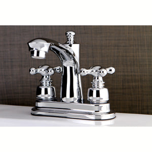 Victorian FB7621AX Two-Handle 3-Hole Deck Mount 4" Centerset Bathroom Faucet with Plastic Pop-Up, Polished Chrome