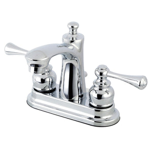 Vintage FB7621BL Two-Handle 3-Hole Deck Mount 4" Centerset Bathroom Faucet with Plastic Pop-Up, Polished Chrome