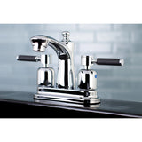 Kaiser FB7621DKL Two-Handle 3-Hole Deck Mount 4" Centerset Bathroom Faucet with Plastic Pop-Up, Polished Chrome