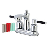 Kaiser FB7621DKL Two-Handle 3-Hole Deck Mount 4" Centerset Bathroom Faucet with Plastic Pop-Up, Polished Chrome