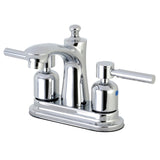 Concord FB7621DL Two-Handle 3-Hole Deck Mount 4" Centerset Bathroom Faucet with Plastic Pop-Up, Polished Chrome