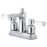 Paris FB7621DPL Two-Handle 3-Hole Deck Mount 4" Centerset Bathroom Faucet with Plastic Pop-Up, Polished Chrome