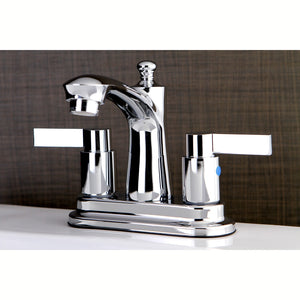 NuvoFusion FB7621NDL Two-Handle 3-Hole Deck Mount 4" Centerset Bathroom Faucet with Plastic Pop-Up, Polished Chrome