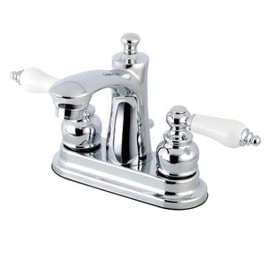 Victorian FB7621PL Two-Handle 3-Hole Deck Mount 4" Centerset Bathroom Faucet with Plastic Pop-Up, Polished Chrome