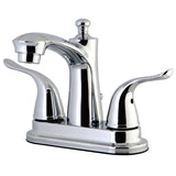 Yosemite FB7621YL Two-Handle 3-Hole Deck Mount 4" Centerset Bathroom Faucet with Plastic Pop-Up, Polished Chrome