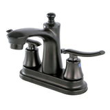 Jamestown FB7625JL Two-Handle 3-Hole Deck Mount 4" Centerset Bathroom Faucet with Plastic Pop-Up, Oil Rubbed Bronze