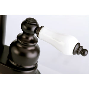 Victorian FB7625PL Two-Handle 3-Hole Deck Mount 4" Centerset Bathroom Faucet with Plastic Pop-Up, Oil Rubbed Bronze