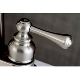 Vintage FB7628BL Two-Handle 3-Hole Deck Mount 4" Centerset Bathroom Faucet with Plastic Pop-Up, Brushed Nickel