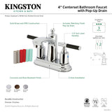 Kaiser FB7628CKL Two-Handle 3-Hole Deck Mount 4" Centerset Bathroom Faucet with Plastic Pop-Up, Brushed Nickel